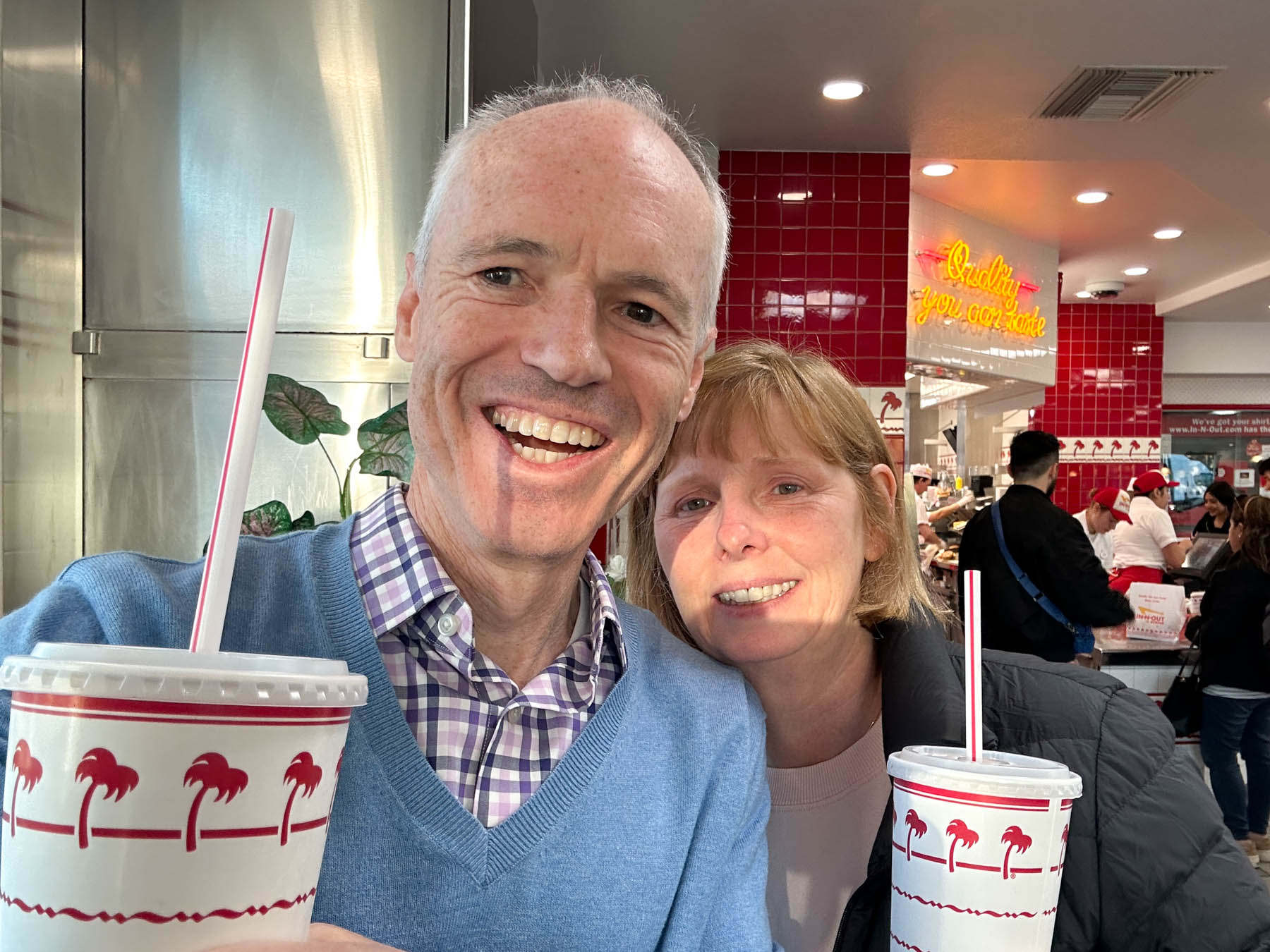 Keith and Andrea at In-N-Out Burger.