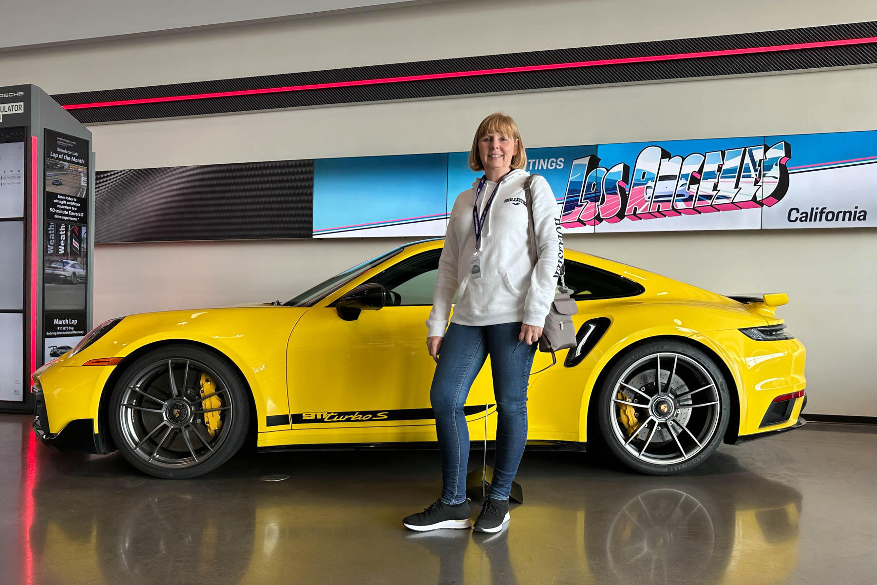 Andrea, ready to go driving.