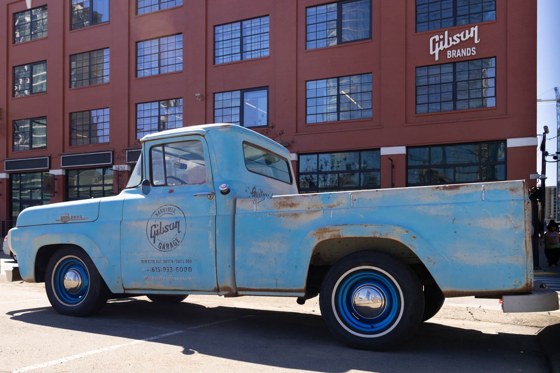 Outside the Gibson Garage.