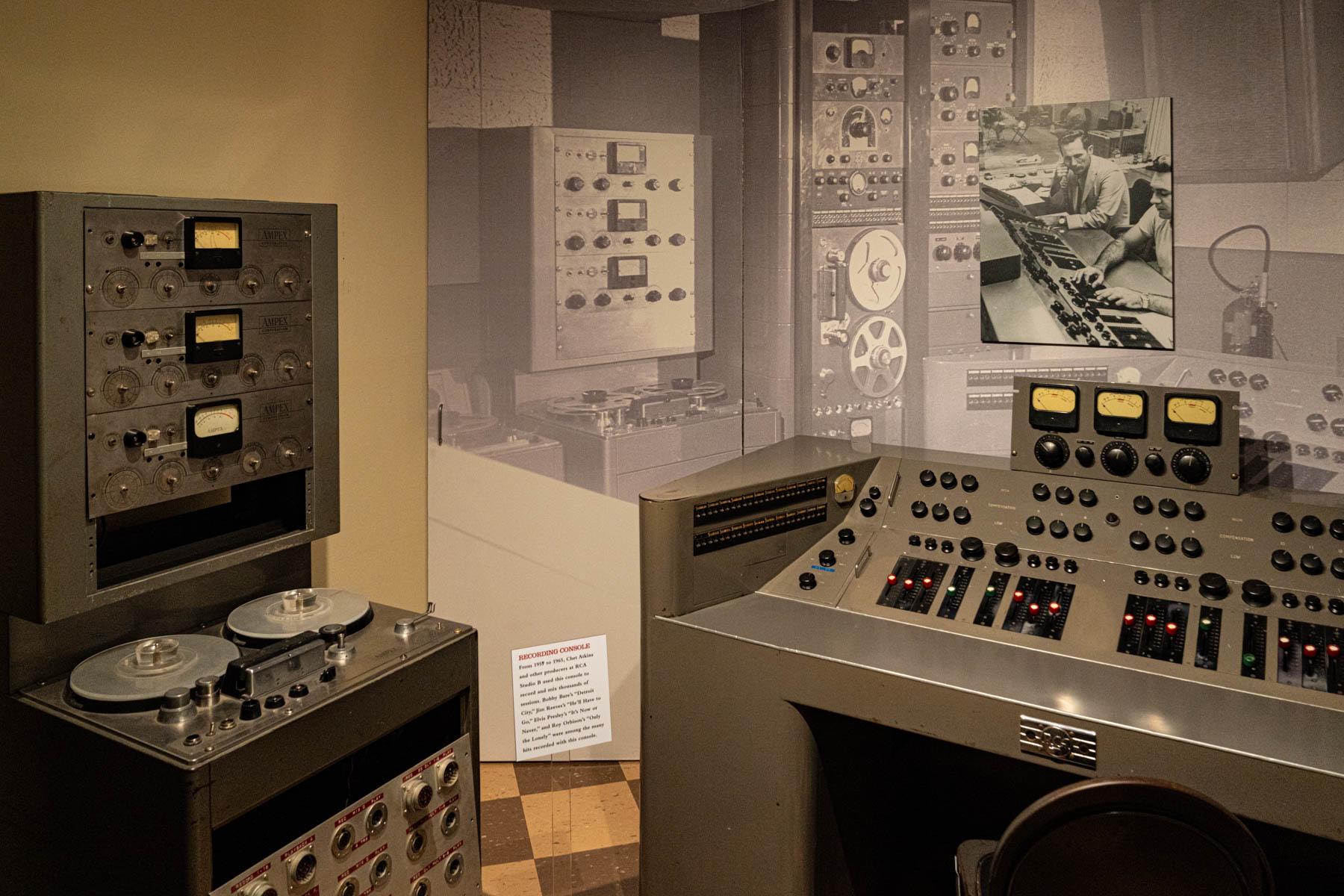 Original recording equipment at Studio B.