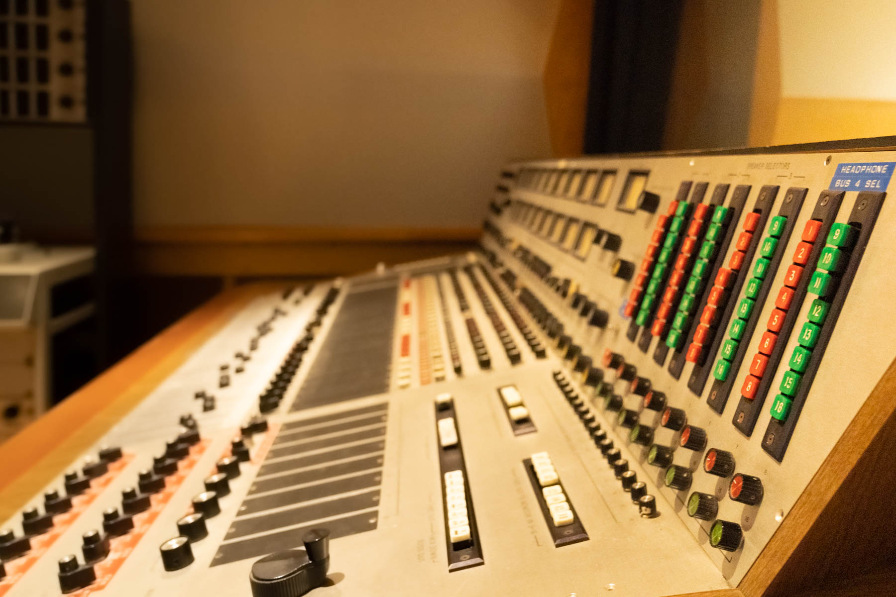 Original recording equipment at Studio B.