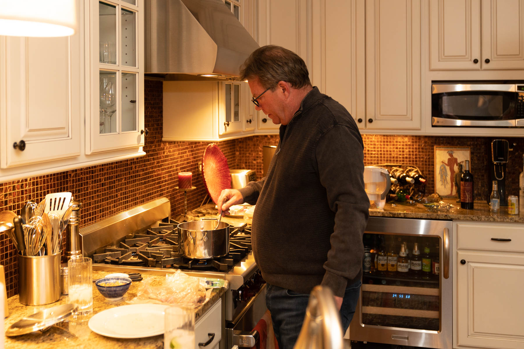 Earl, cooking up a storm.