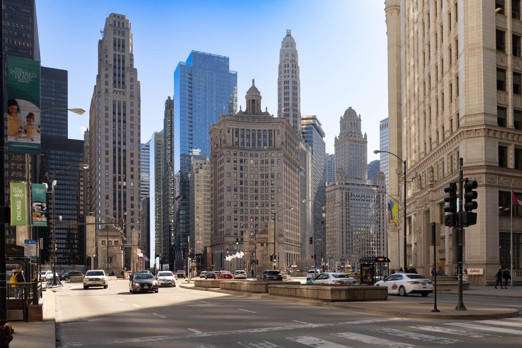 On North Michigan Avenue.