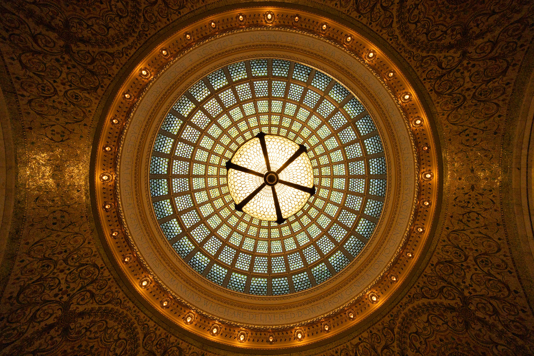 The Tiffany dome in the Chicago Cultural Center.