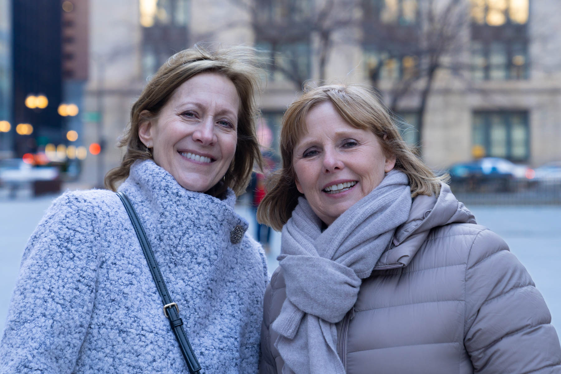 Sue and Andrea in the Daley Plaza.
