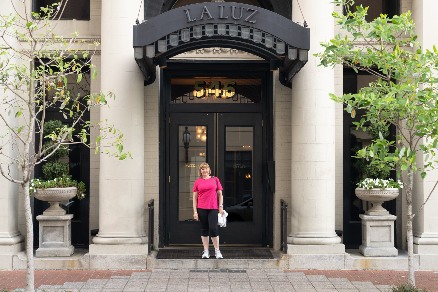 Andrea, outside the hotel.