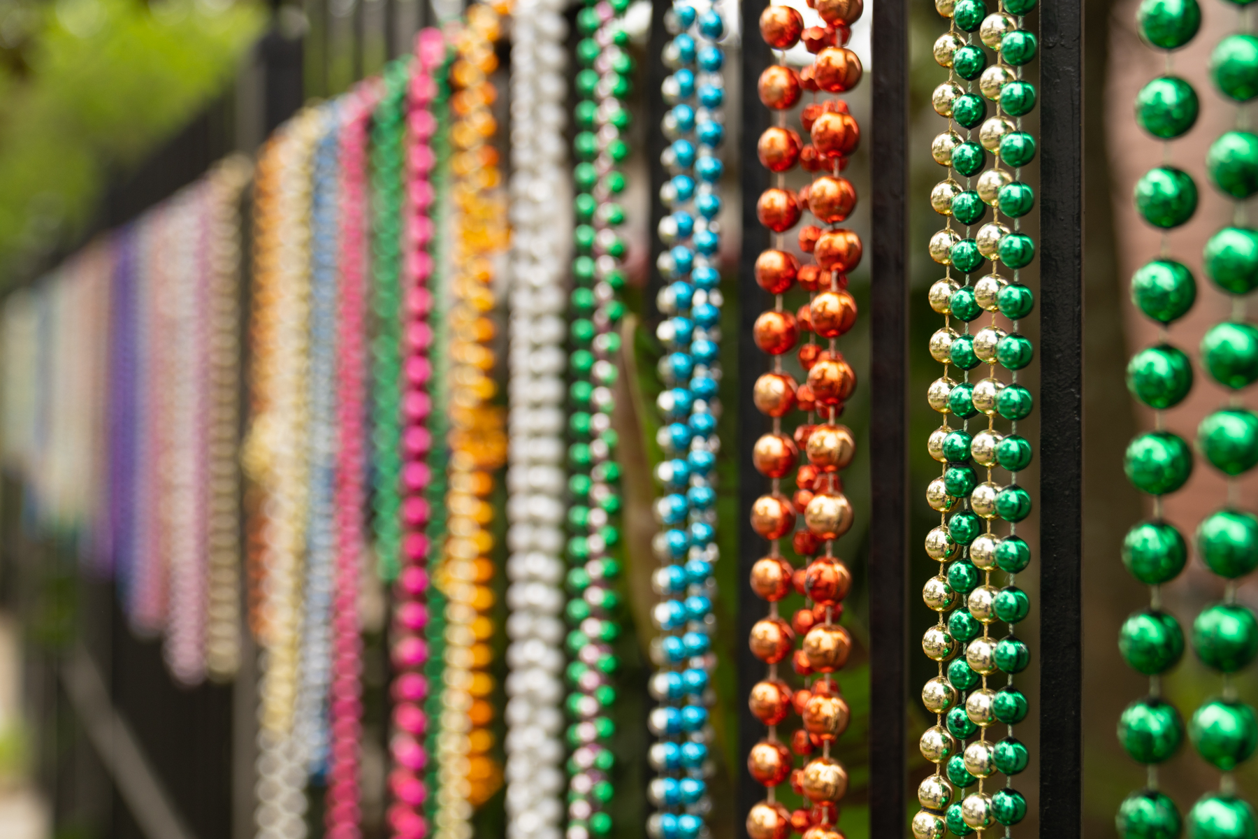 Mardi Gras beads in the Garden District.
