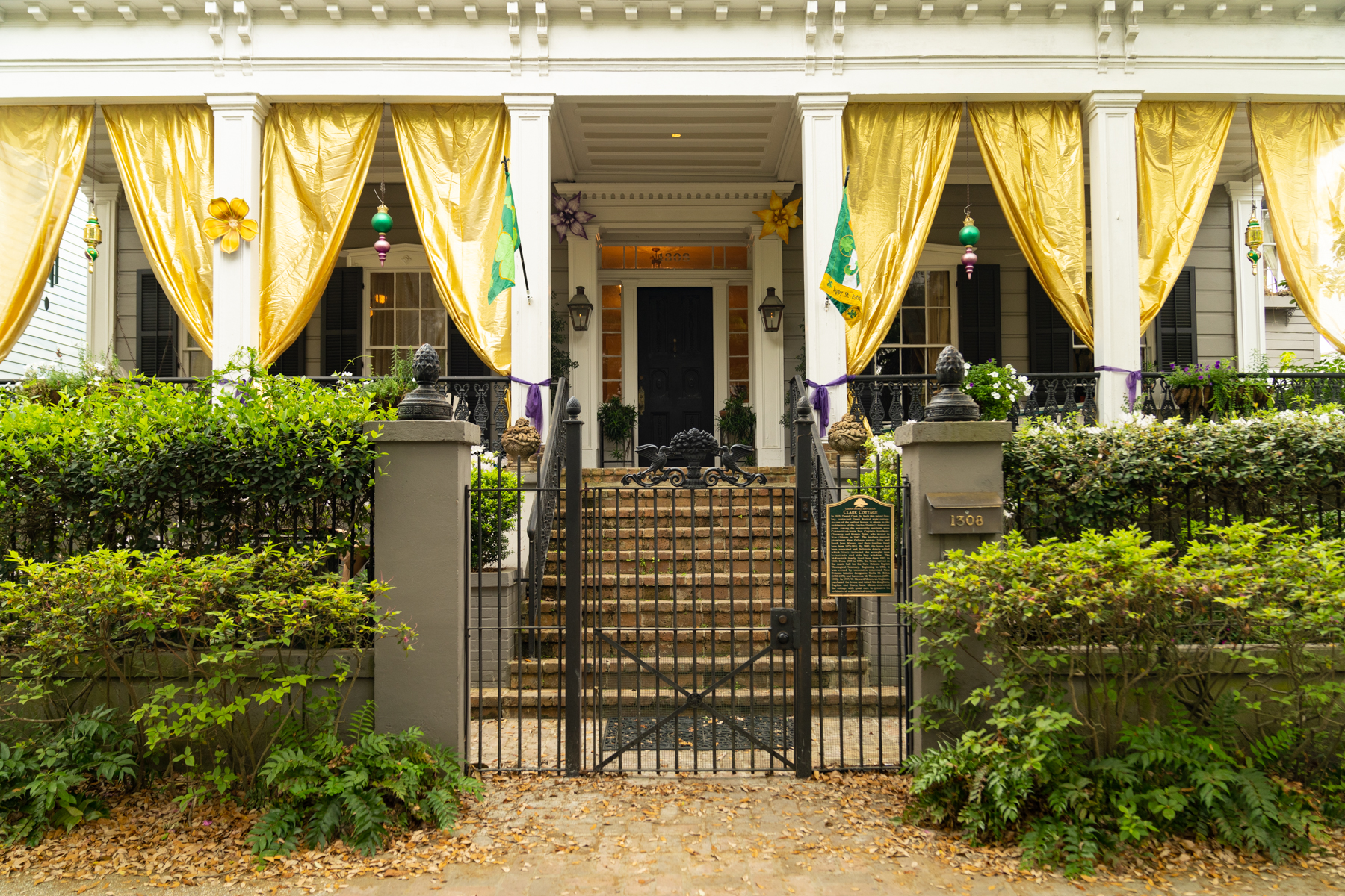 A house on Washington Avenue decorated for St. Patrick's Day.