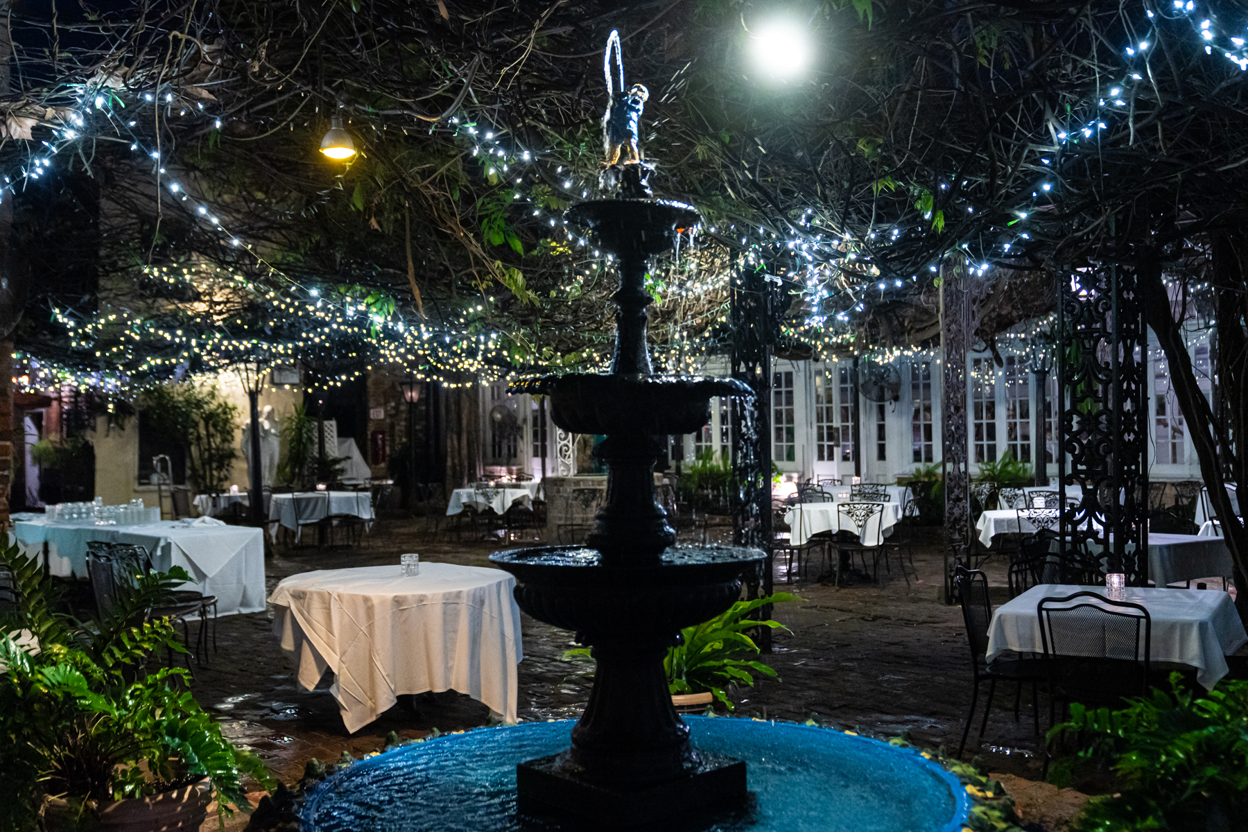 The courtyard at the Court of Two Sisters.