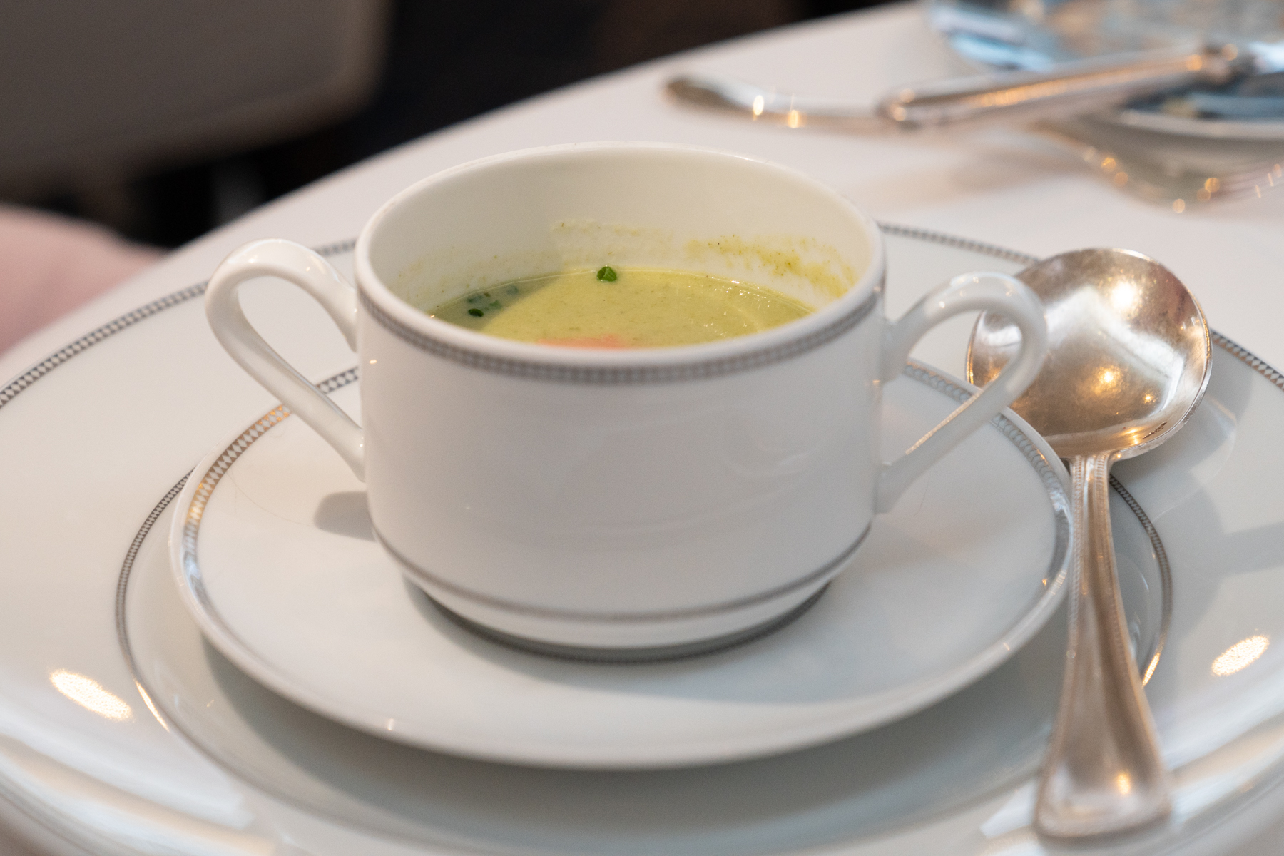 Cream of asparagus soup.