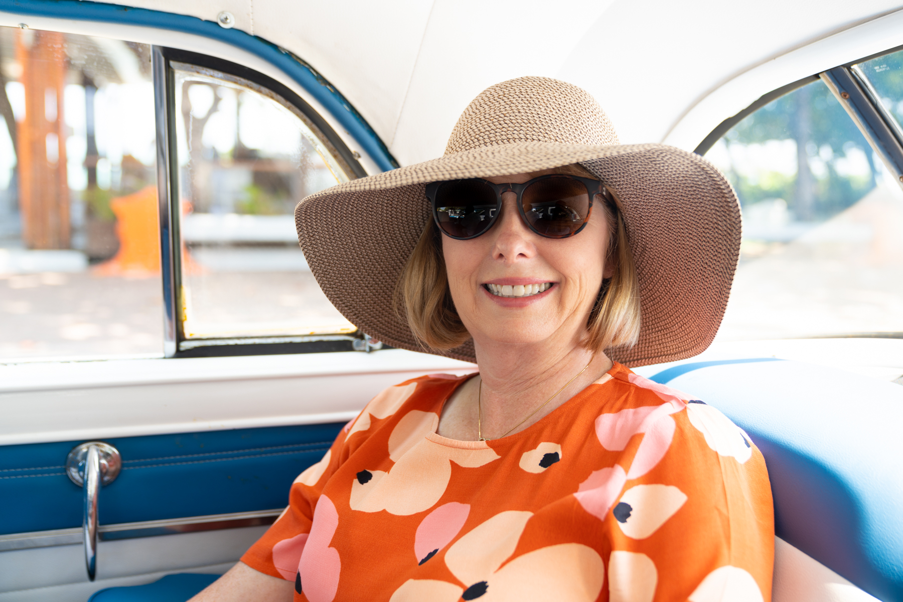 Andrea, in the Chrysler Saratoga.
