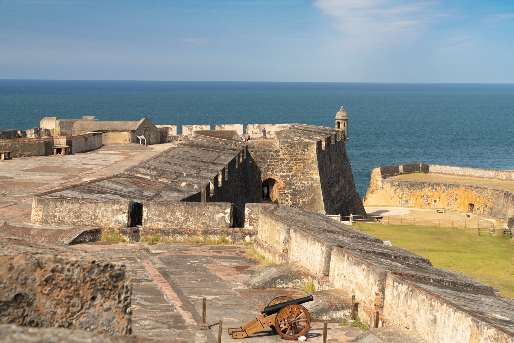 View across the top of Castillo San Cristóbal to the Atlantic Ocean.