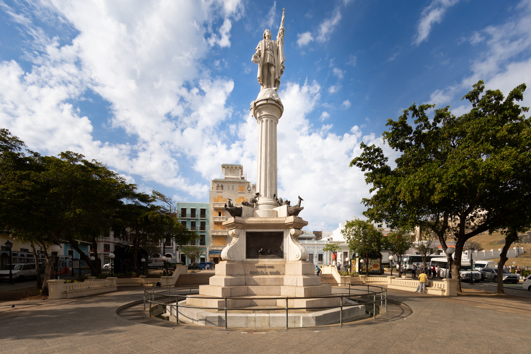 Christopher Columbus statue in Plaza Colón in the old town of San Juan.