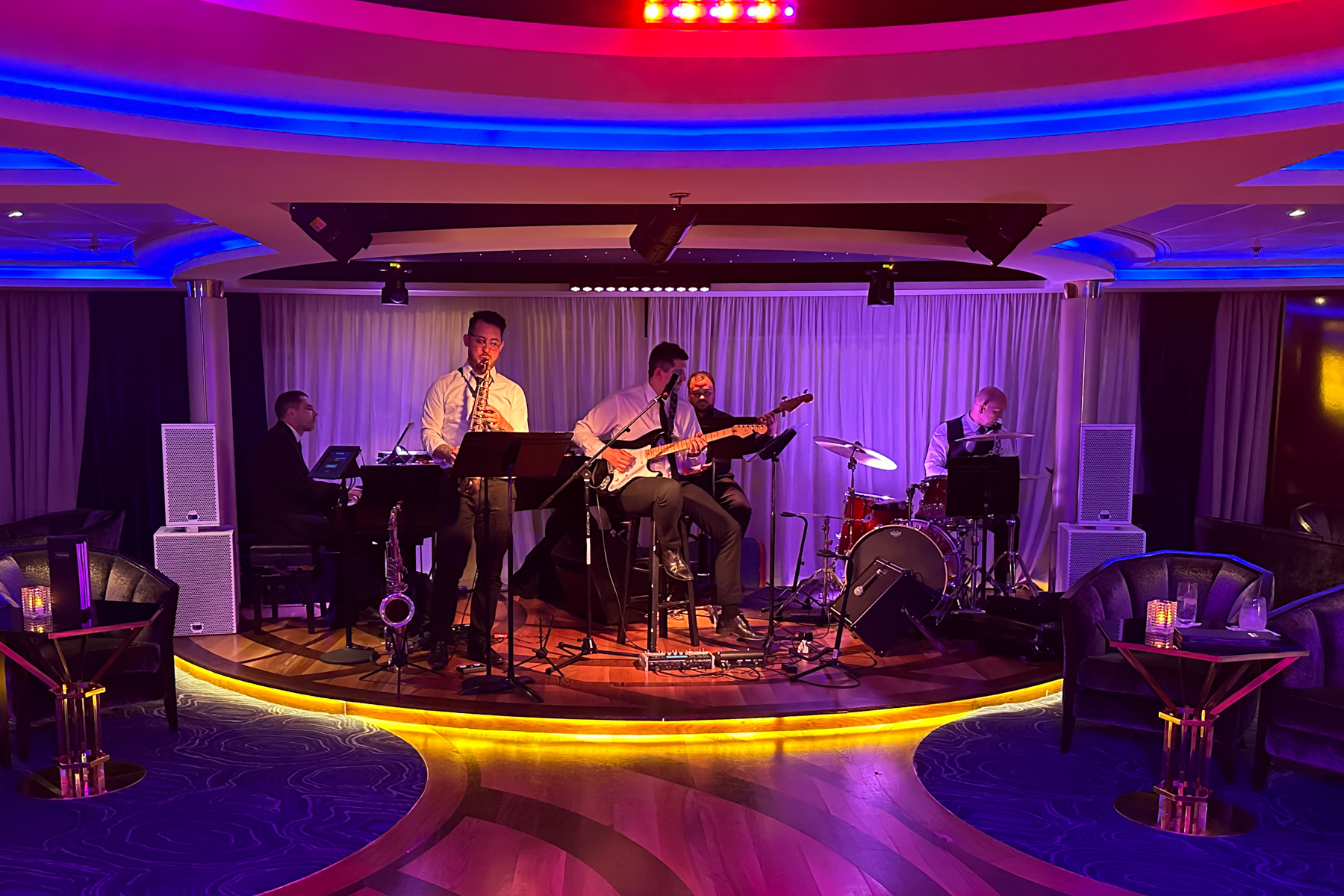 The band in the Galileo Lounge.