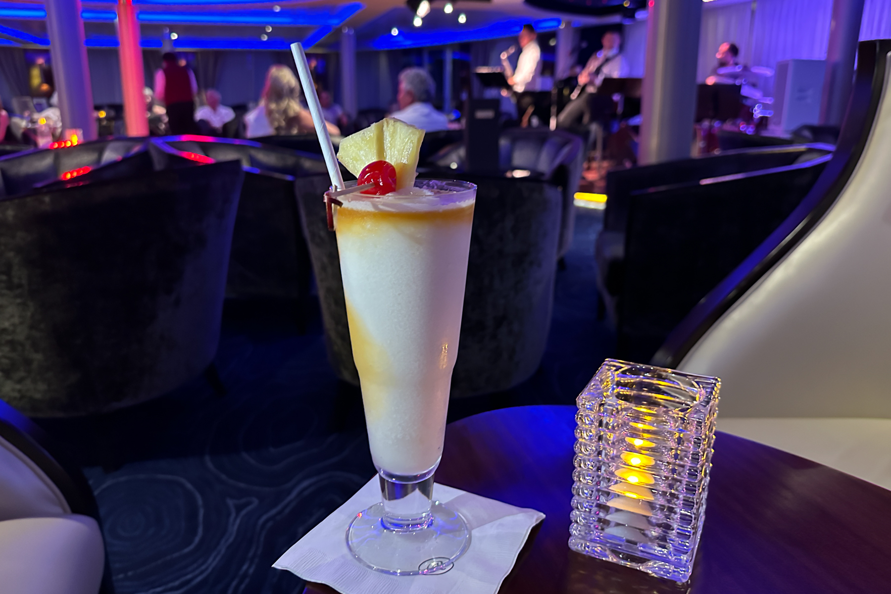 A Piña colada, in deference to being in San Juan today, to finish off the evening.