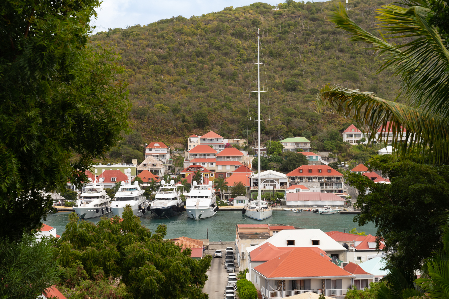 Looking down Rue Stephen Atwater to the marina.