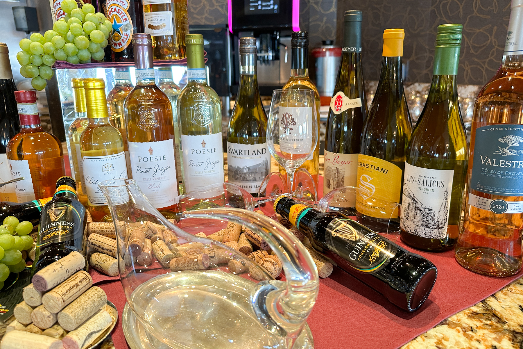 A tempting wine selection.