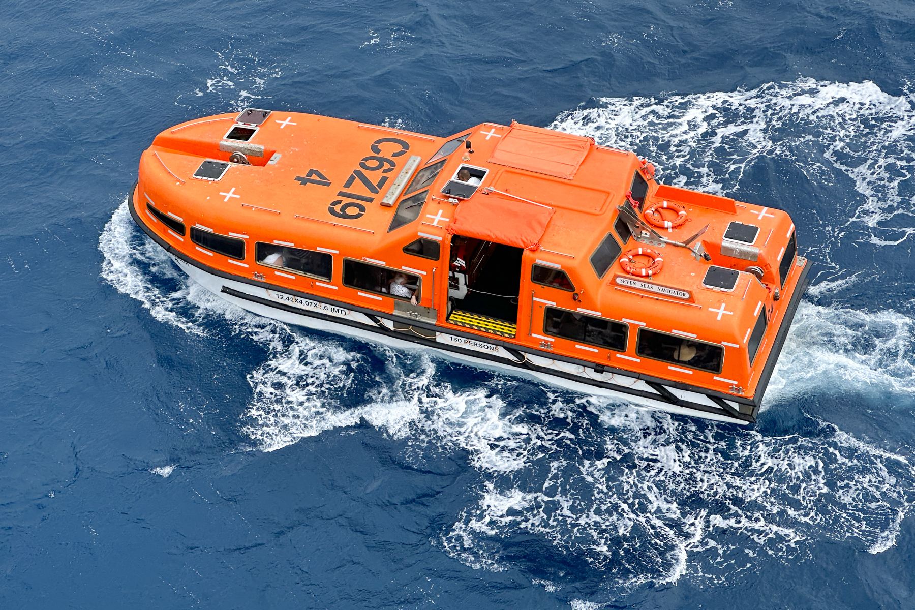The tender boat to ferry us between the ship and the dock.