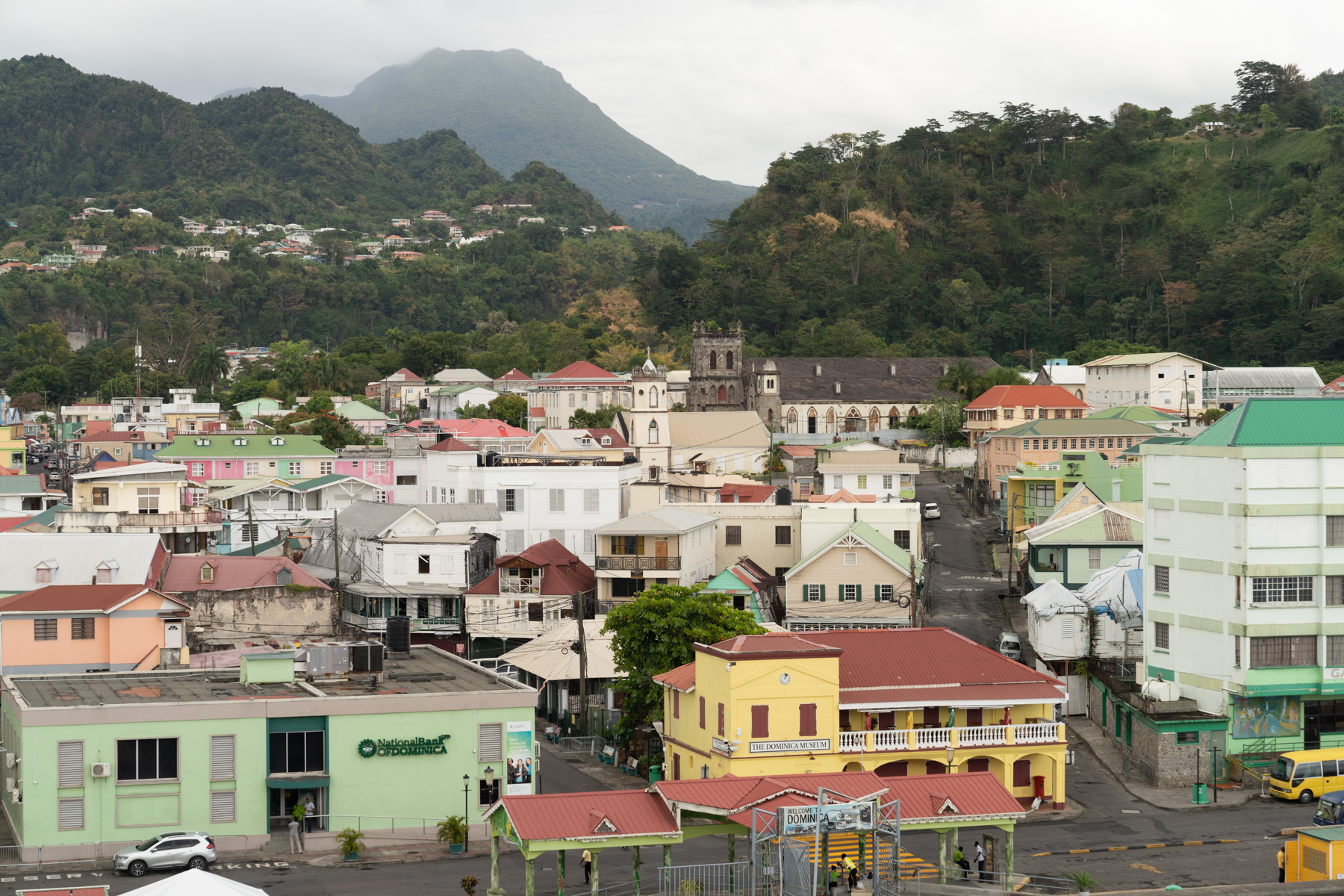 Roseau, looking back from the ship.