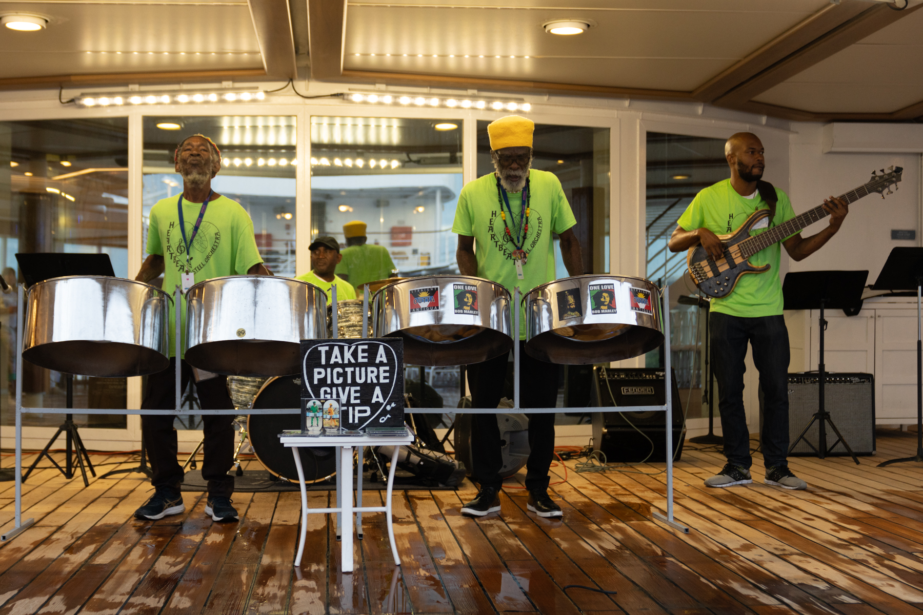 Local Antigua and Barbuda musicians performing on the ship.