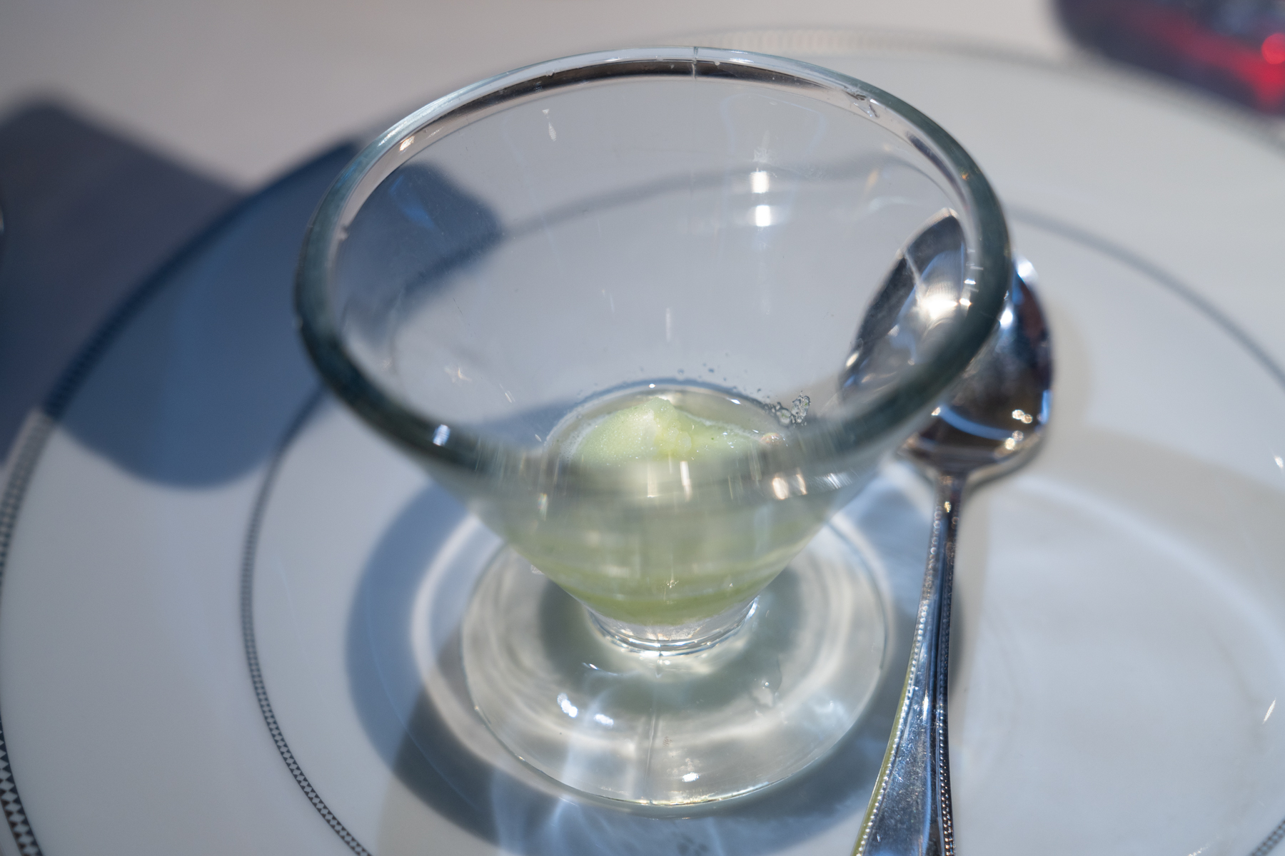 Cucumber mint sorbet.