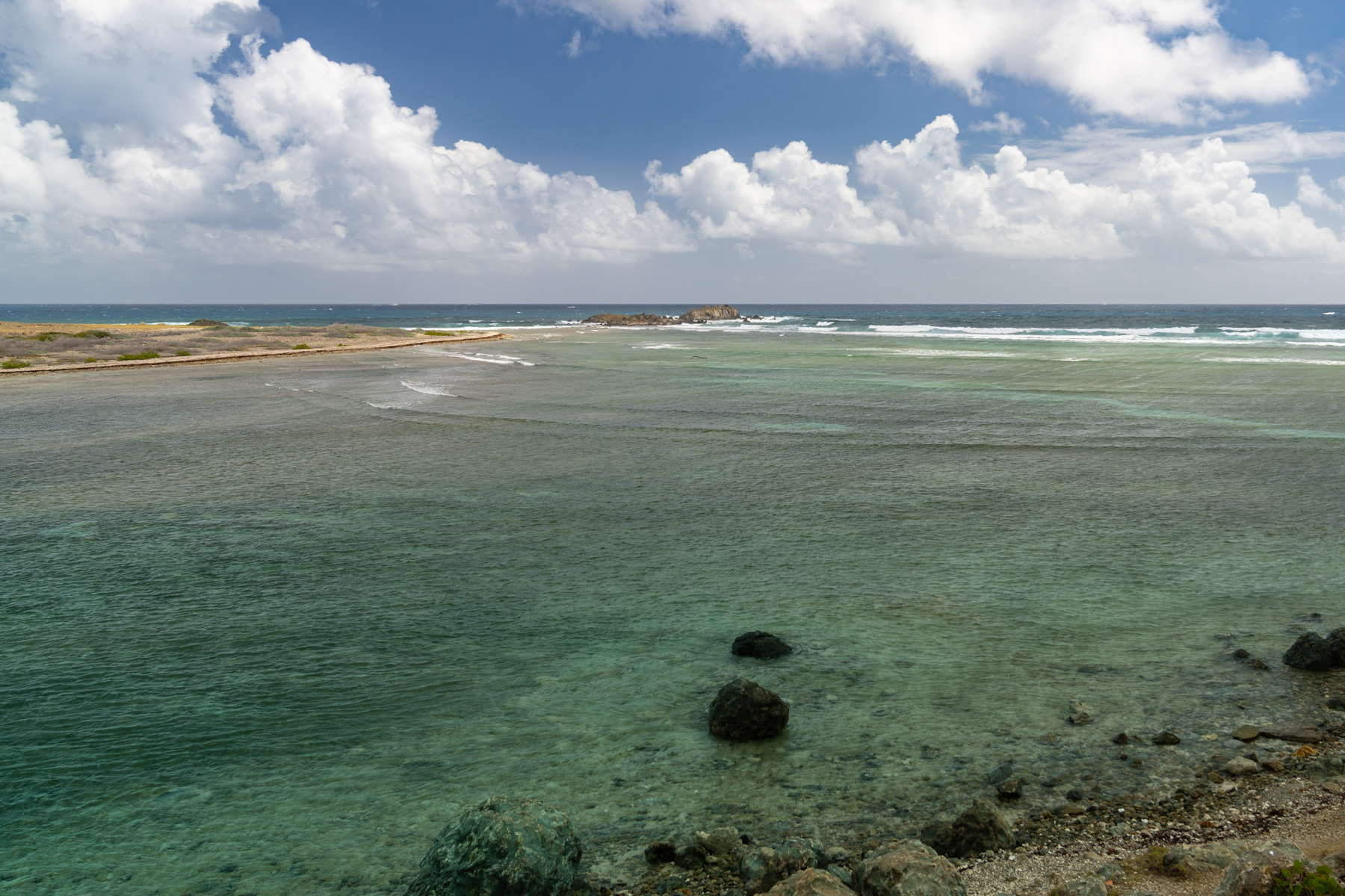 At Rotary Lookout Point, where the Caribbean Sea and the Atlantic Ocean meet (maybe!).