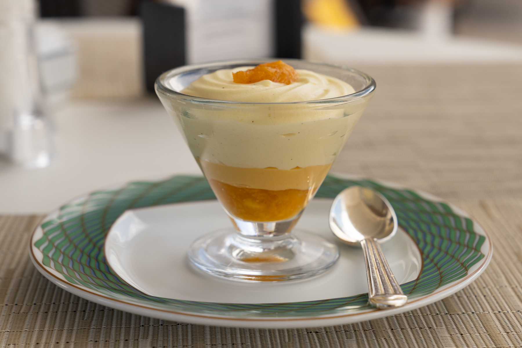 Apricot and vanilla mousse.