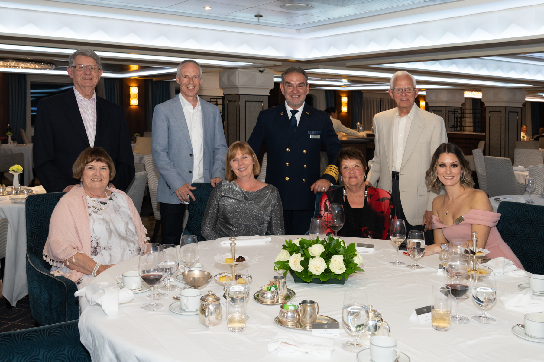 Dining with the captain.