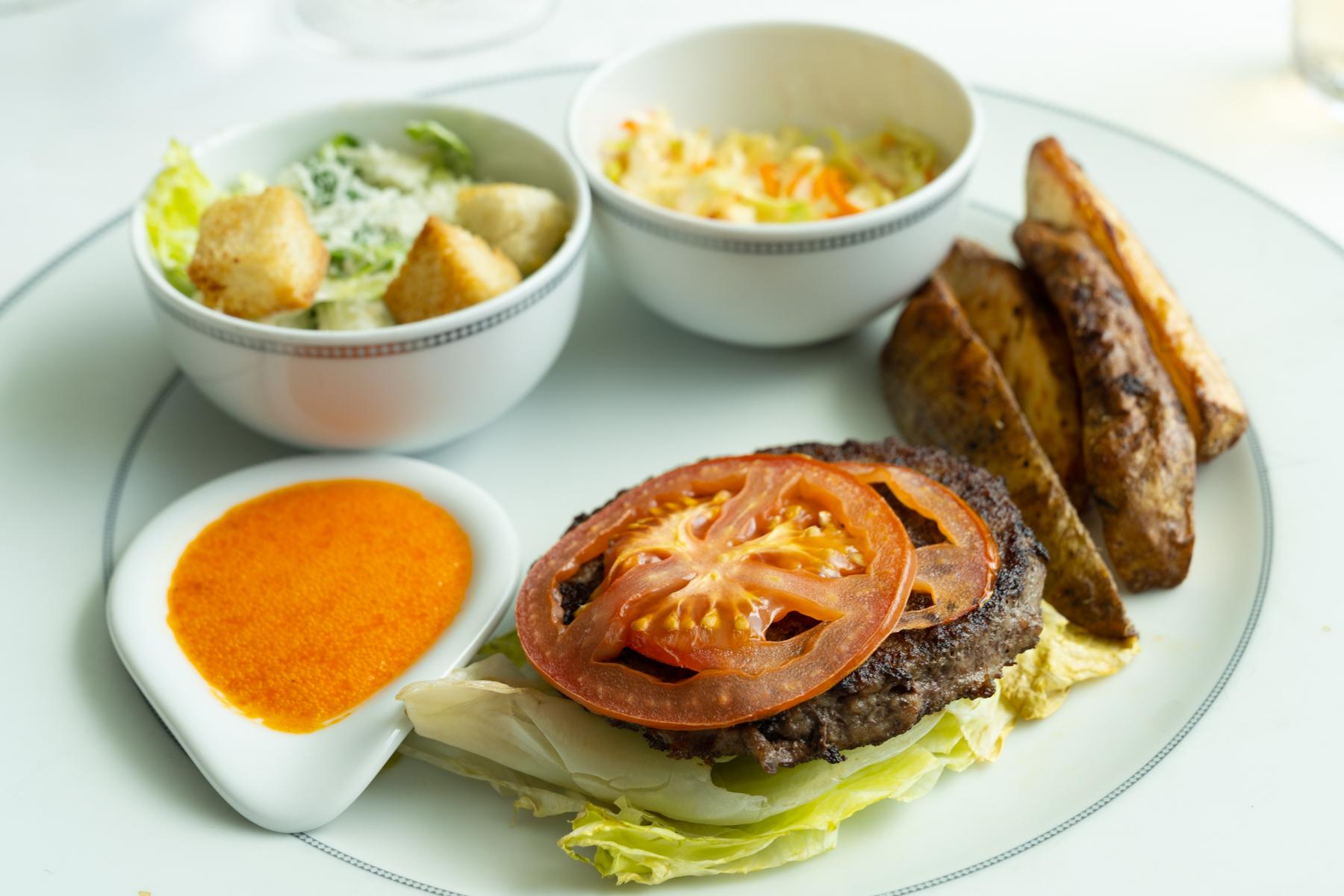 Grilled burger (sans bun).