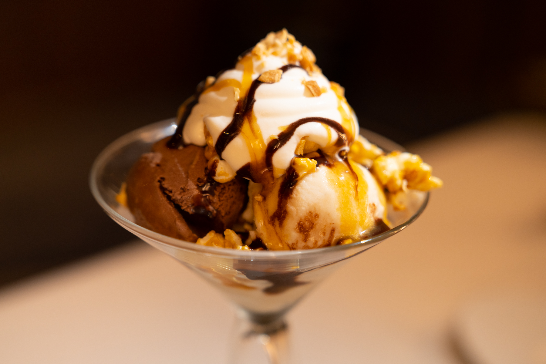 Caramel popcorn sundae.