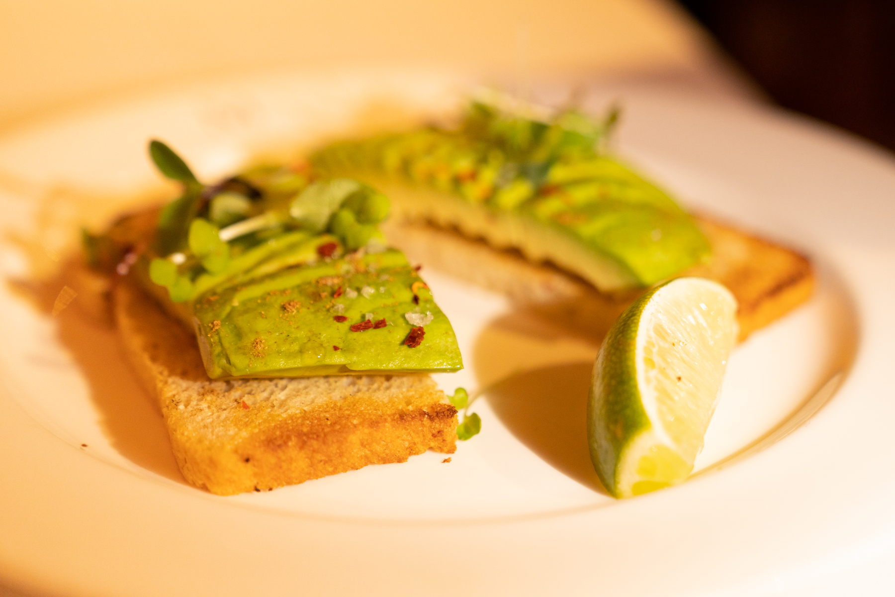 Avocado on sourdough toast.