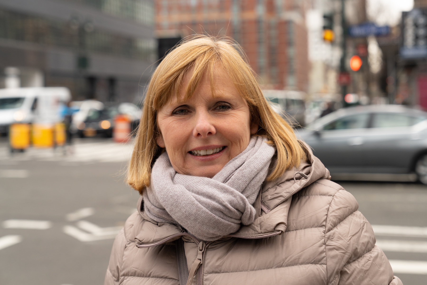 Andrea on the corner of W 34th Street and 9th Avenue.