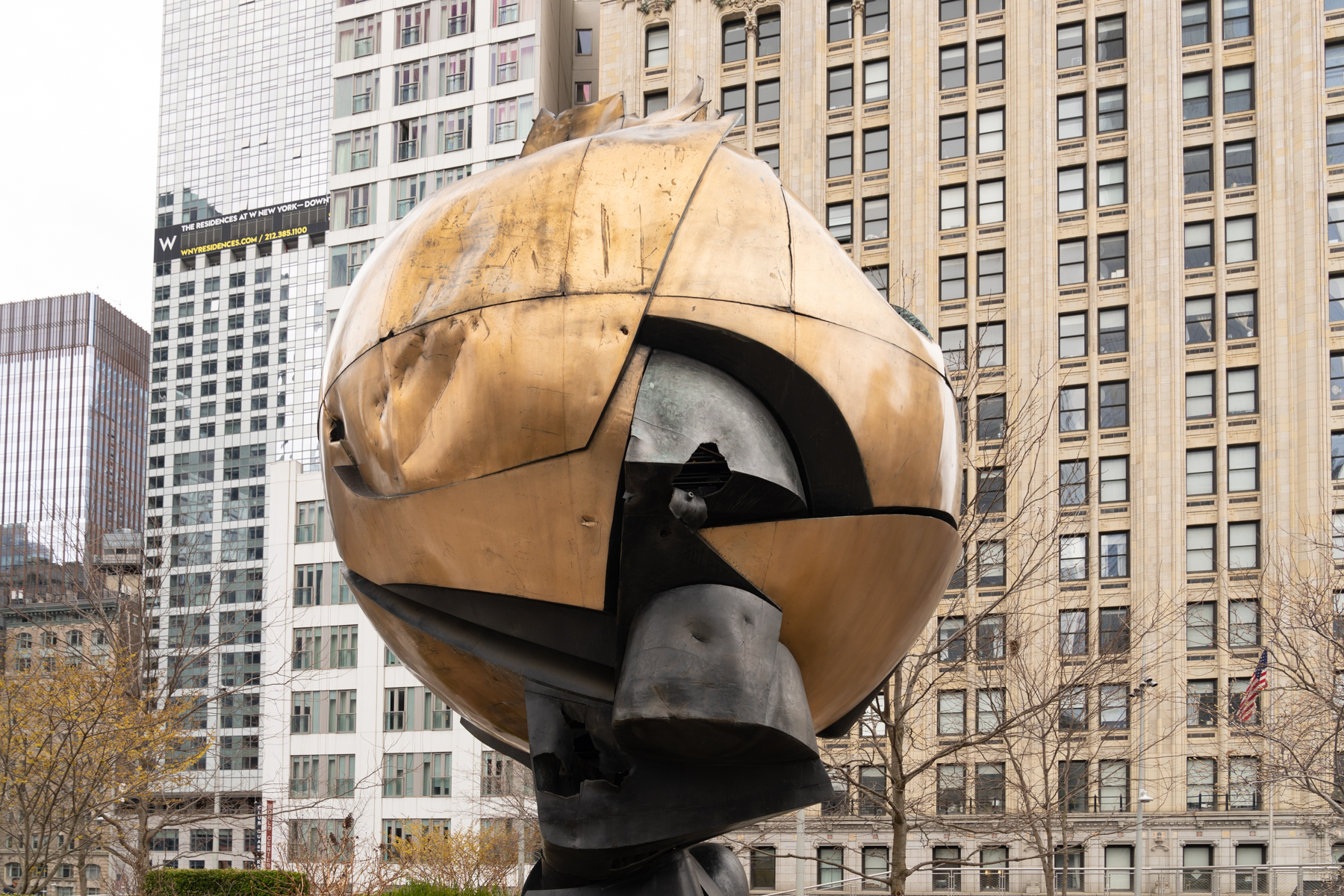 The Sphere by Fritz Koenig.