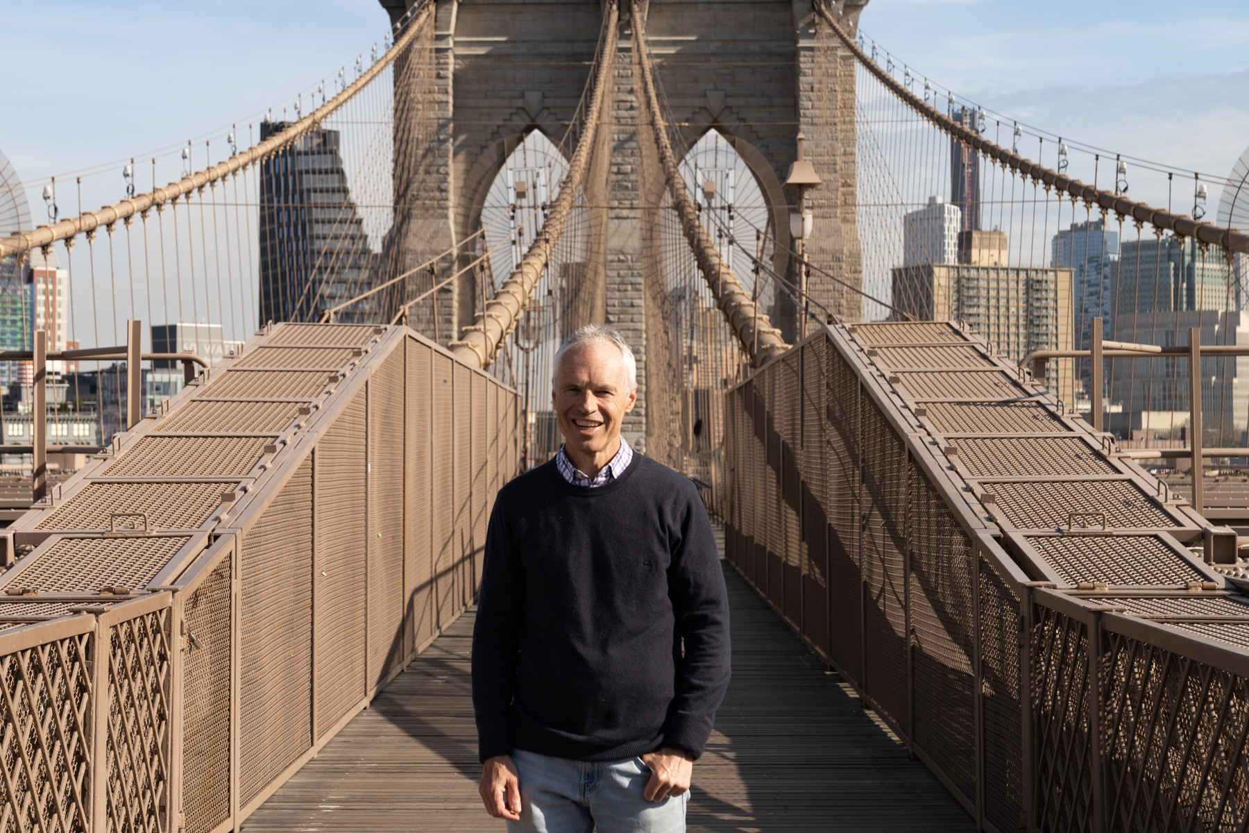 Keith on the Brooklyn Bridge.