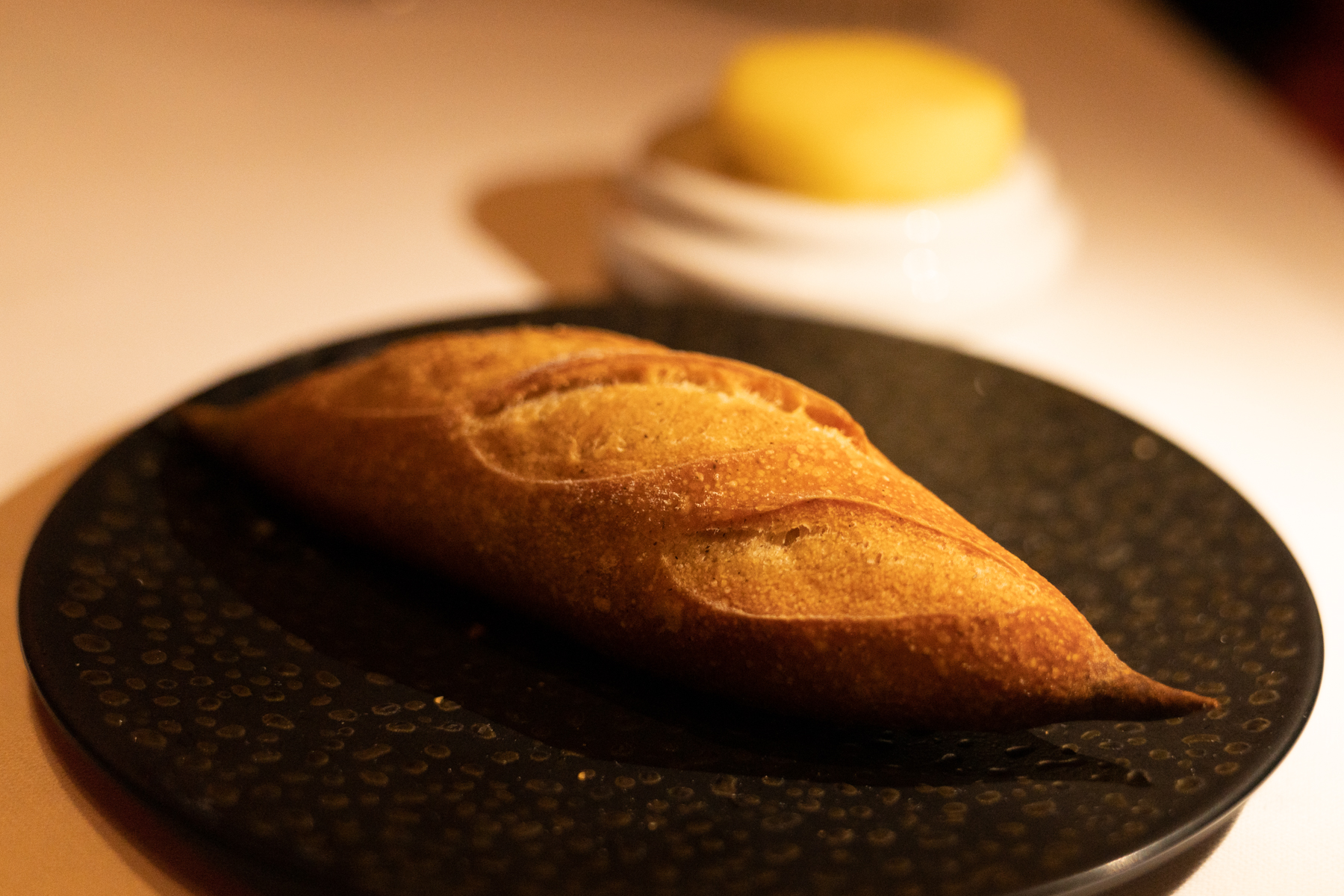 Warm, freshly-baked mini baguette.