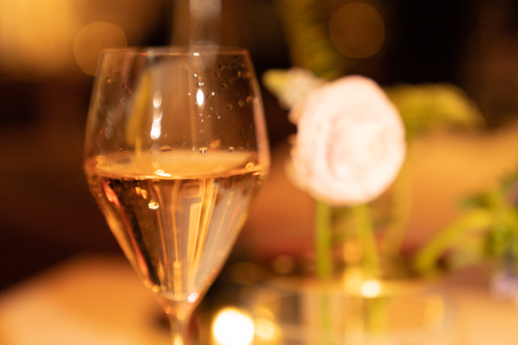 A glass of Billecart-Salmon rosé.