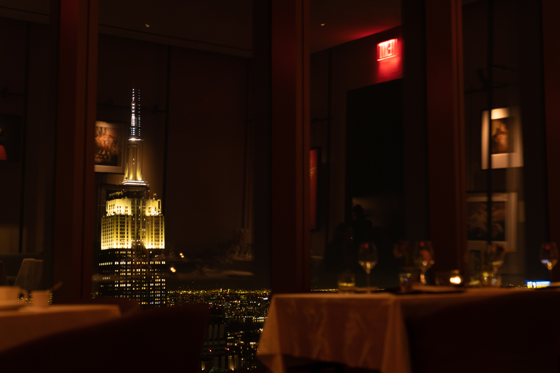 The view of the Empire State Building from our table at Centurion New York.