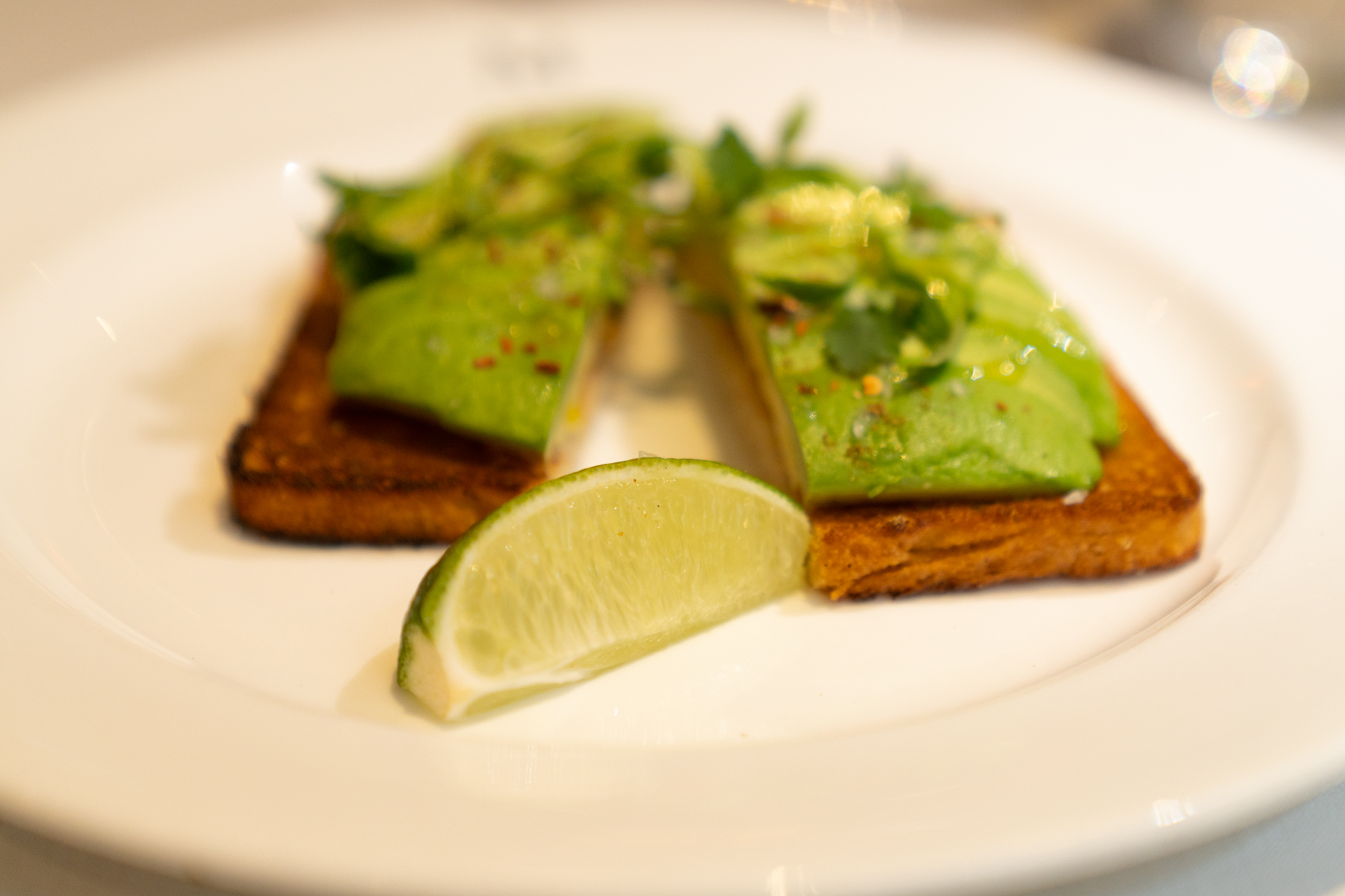 Avocado on sourdough toast.