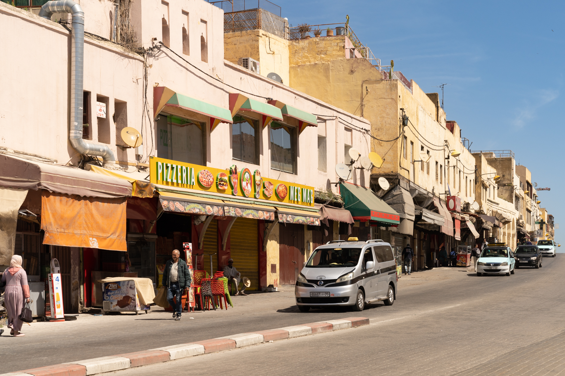 Looking up Rue Dar Smen in Meknes.