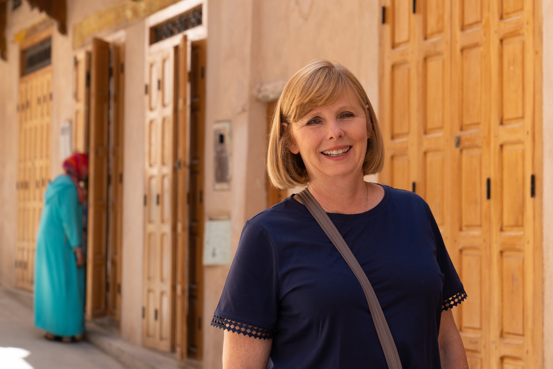 Andrea in the Jewish quarter of Fes.