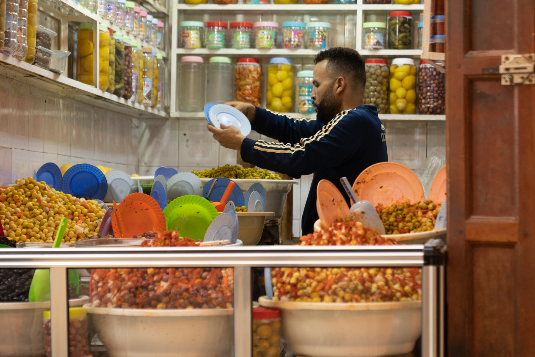 A pickled vegetable vendor.