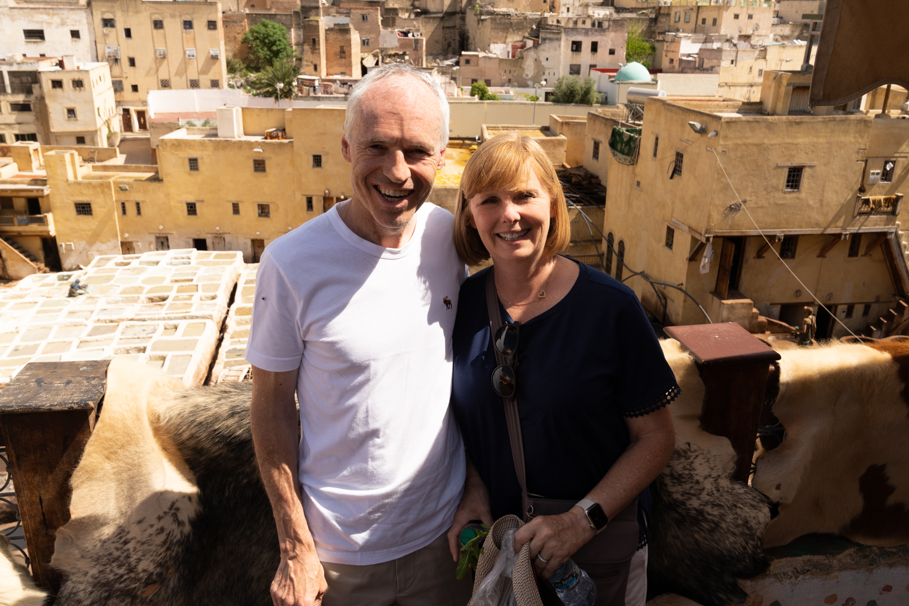 Keith and Andrea at the Chaouwara Tanneries.