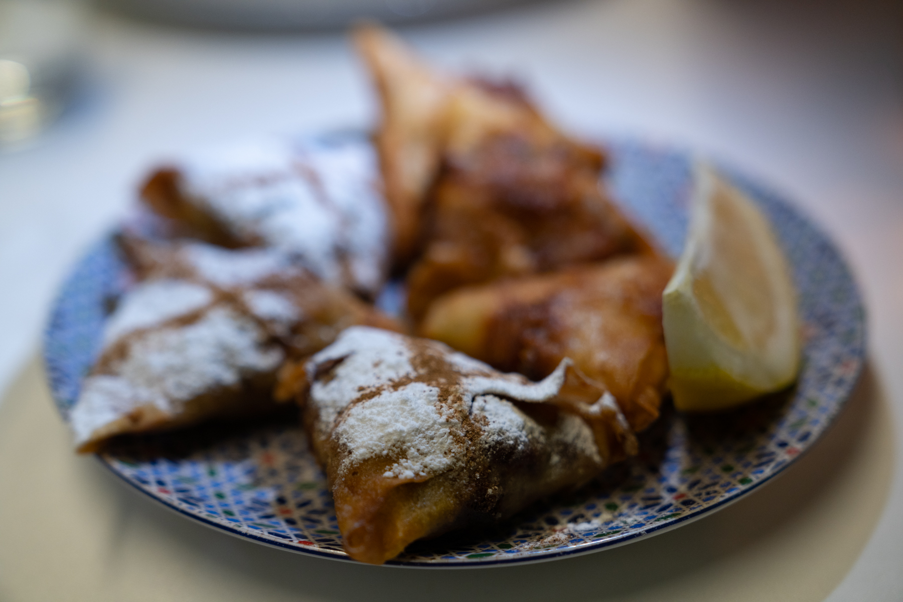 Briouats (traditional Moroccan puff pastries, filled with sweet and savoury fillings.