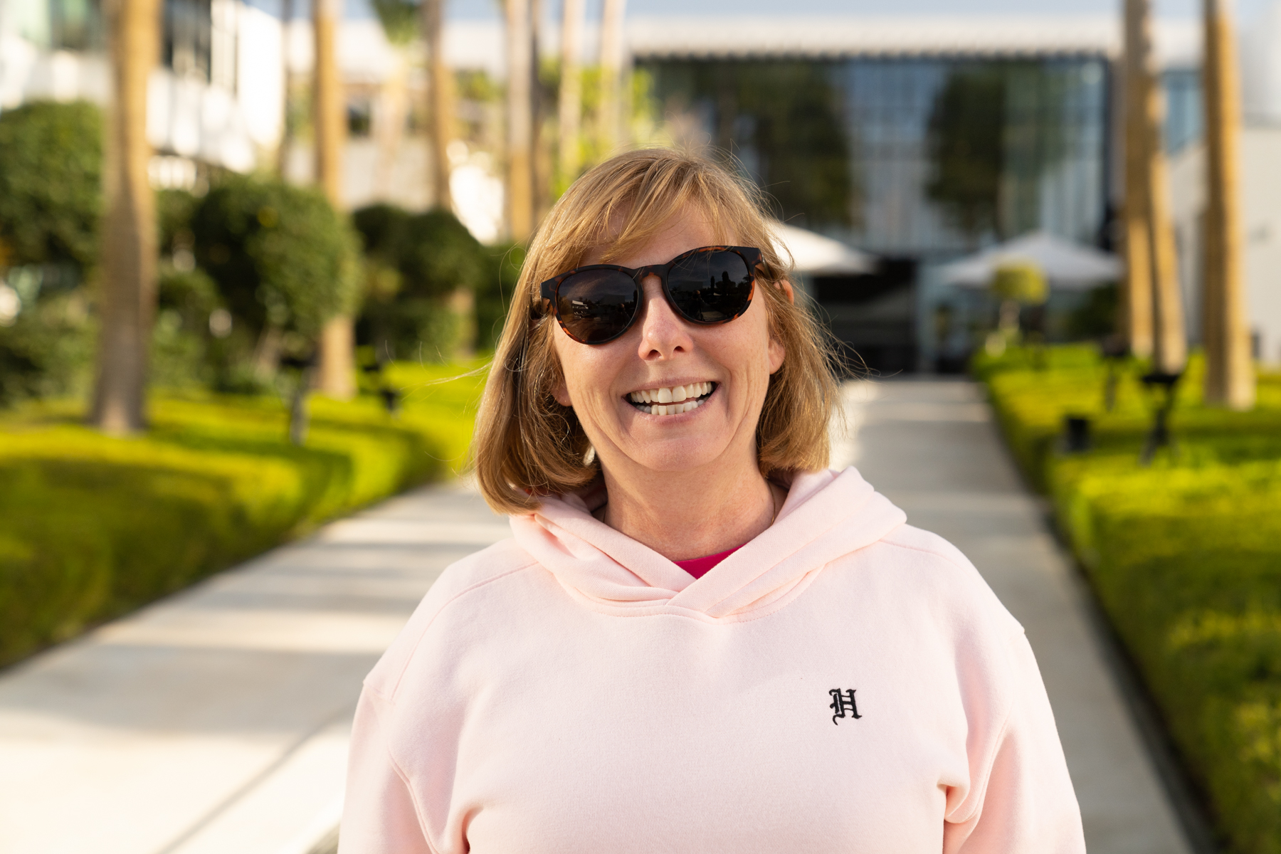 Andrea in the grounds of the Story Rabat Hotel.