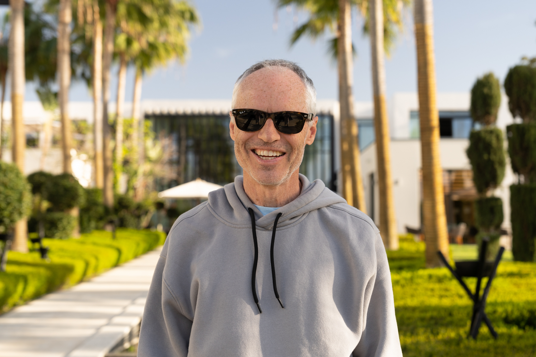 Keith in the grounds of the Story Rabat Hotel.