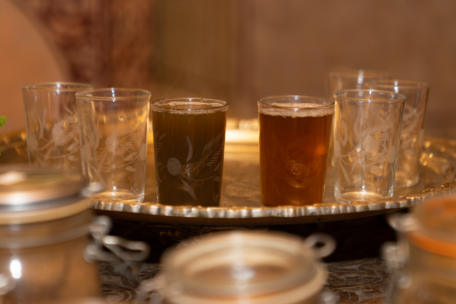 Mint tea (showing the difference in colour between the first and second pour).