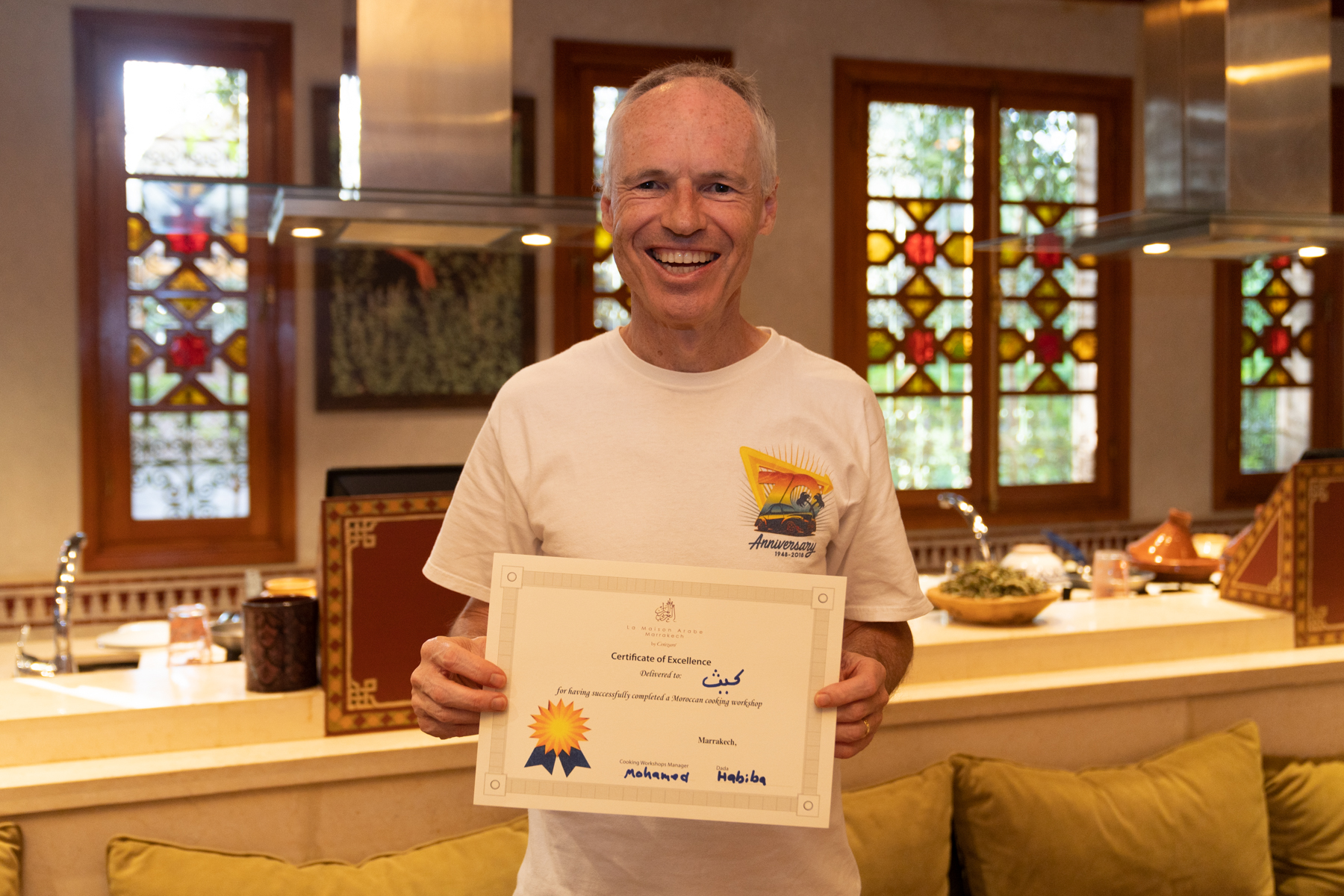 Keith making it two certified Moroccan chefs now in the family!