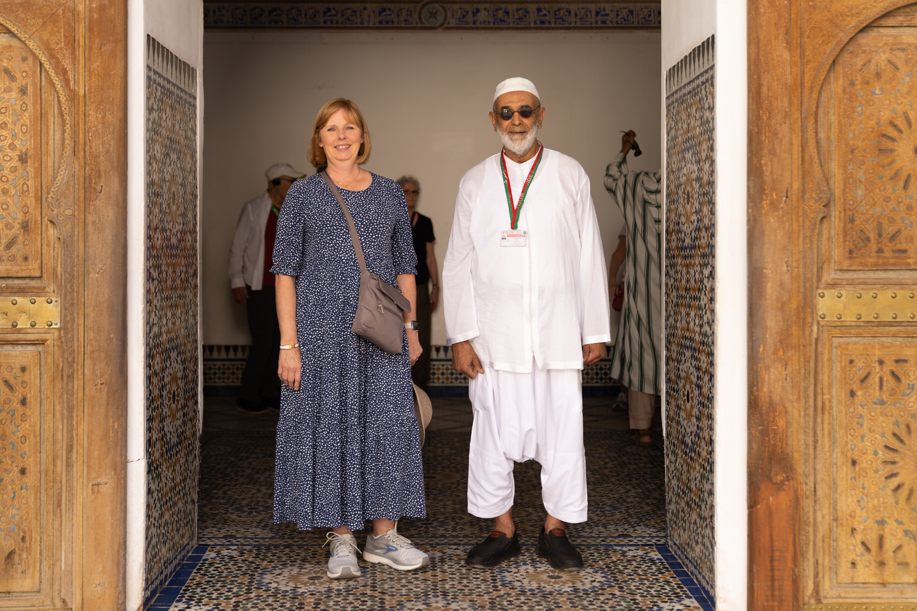 Andrea and Mohamed in the Bahia Palace.