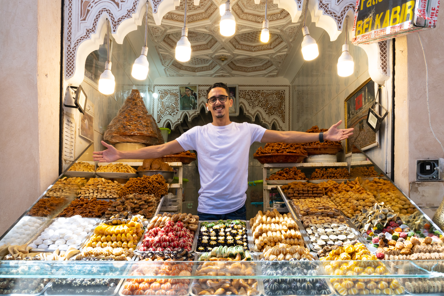 The very friendly vendor at Pâtisserie Belkabir.