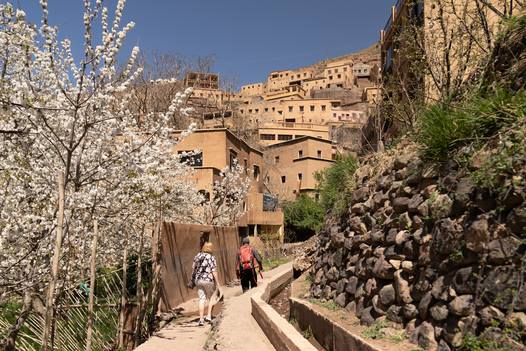 Walking up into the village of Imlil.